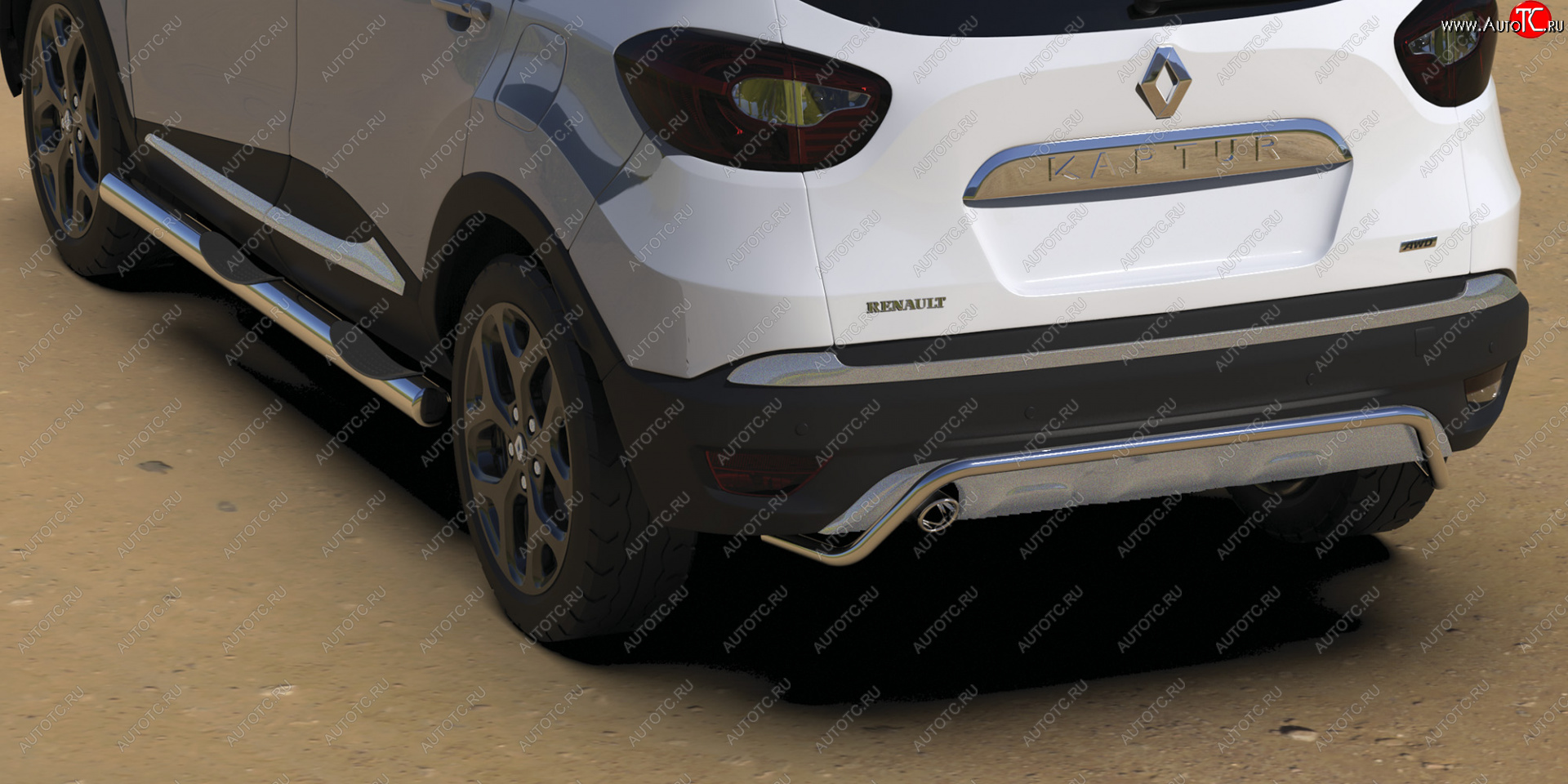 17 849 р. Защита заднего бампера (диаметр 42 мм) Arbori Renault Kaptur дорестайлинг (2016-2020)  с доставкой в г. Воронеж