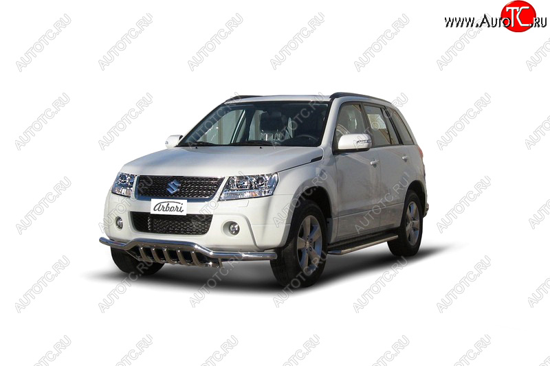 20 999 р. Защита переднего бампера с защитой картера (диаметр 57 мм) Arbori  Suzuki Grand Vitara ( JT 3 двери,  JT 5 дверей) (2008-2012) 1-ый рестайлинг  с доставкой в г. Воронеж