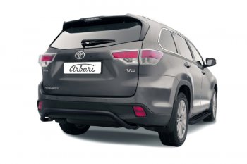 Защита заднего бампера (диаметр 57 мм) Arbori Toyota Highlander XU50 дорестайлинг (2013-2017)