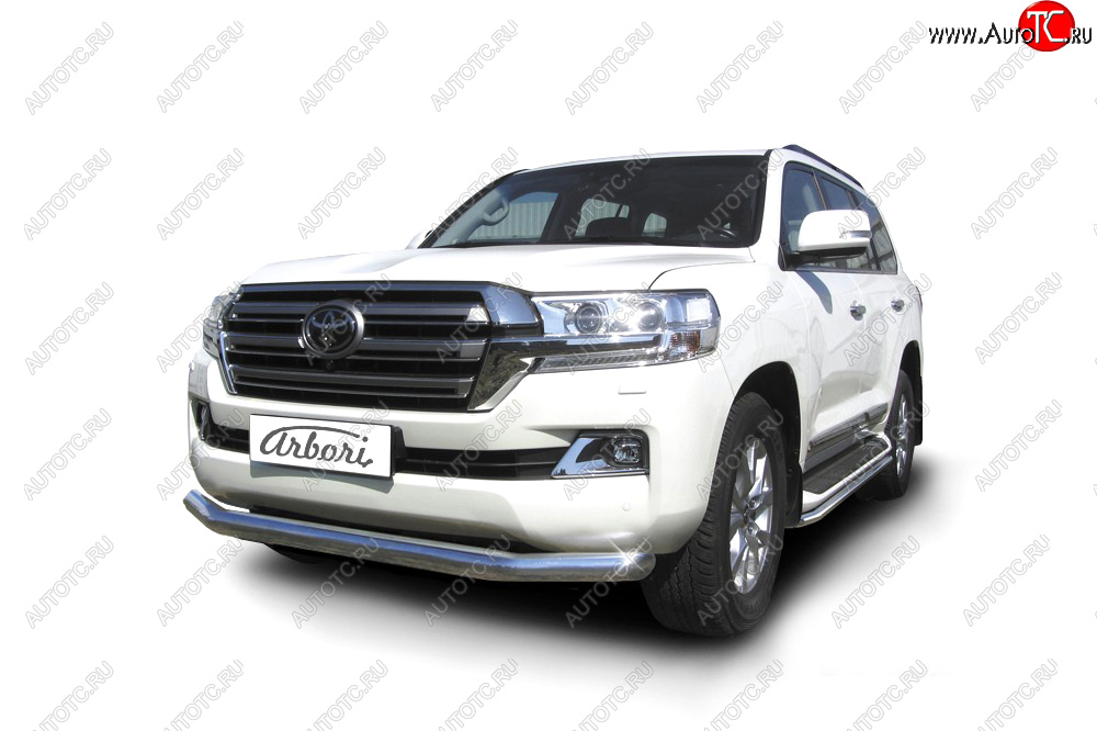 37 599 р. Защита переднего бампера (диаметр 76 мм) Arbori  Toyota Land Cruiser  200 (2015-2021) 2-ой рестайлинг  с доставкой в г. Воронеж