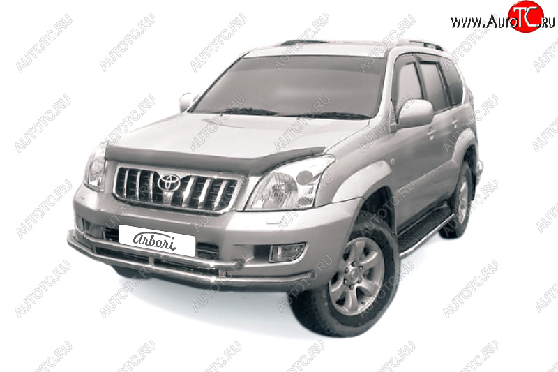 25 999 р. Защита переднего бампера двойная (диаметр 57+57 мм) Arbori Toyota Land Cruiser Prado J120 (2002-2009)  с доставкой в г. Воронеж