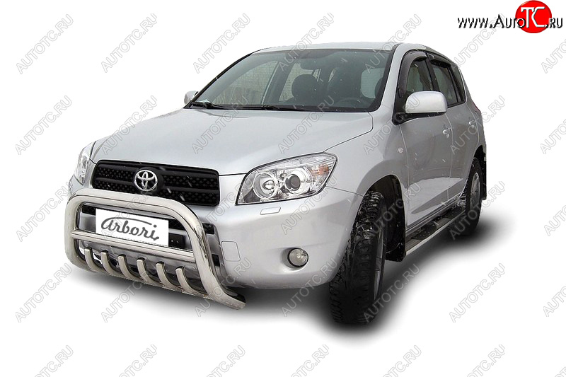63 999 р. Защита переднего бампера с защитой картера (диаметр 76) Arbori  Toyota RAV4  XA305 (2005-2009) 5 дв. дорестайлинг  с доставкой в г. Воронеж