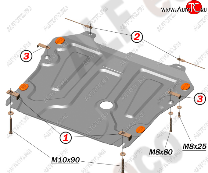 12 599 р. Защита картера двигателя и КПП Alfeco  Chevrolet Cruze ( J300,  J305,  J308) (2009-2015) седан дорестайлинг, хэтчбек дорестайлинг, седан рестайлинг, универсал рестайлинг, хэтчбек рестайлинг (Алюминий 4 мм)  с доставкой в г. Воронеж
