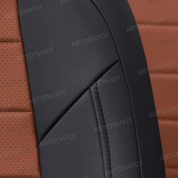 13 649 р. Чехлы на сиденья (экокожа, без подголовников) Автопилот Audi 80 B3 седан (1986-1991) (черный/коричневый)  с доставкой в г. Воронеж. Увеличить фотографию 6