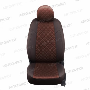 14 249 р. Чехлы на сиденья (экокожа/алькантара, без подголовников) Автопилот Ромб Audi 80 B3 седан (1986-1991) (шоколад)  с доставкой в г. Воронеж. Увеличить фотографию 4