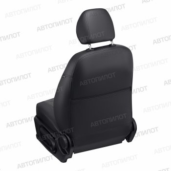 13 649 р. Чехлы на сиденья (экокожа/велюр, з.подг - горбы) Автопилот Audi 80 B3 седан (1986-1991) (черный/федерер)  с доставкой в г. Воронеж. Увеличить фотографию 2