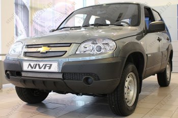 5 499 р. Защитная сетка в бампер (ячейка 3х7 мм, GLCGLS, 3 части) Alfeco Стандарт Лада 2123 (Нива Шевроле) 1 рестайлинг (2009-2020) (Хром)  с доставкой в г. Воронеж. Увеличить фотографию 2