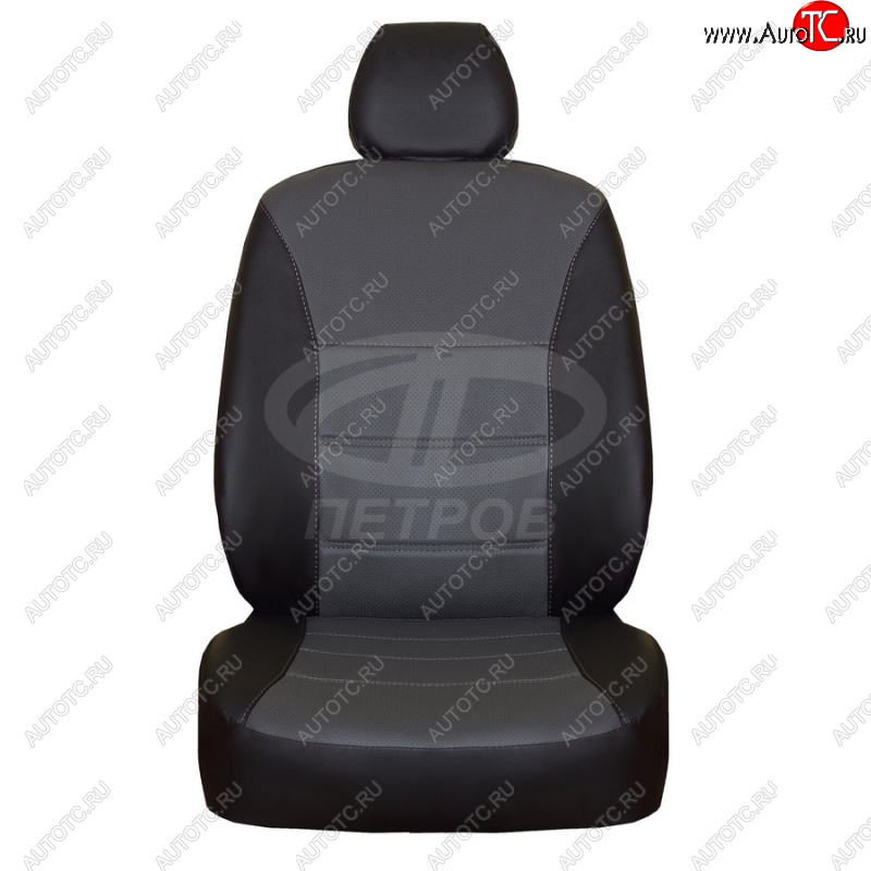 4 749 р. Чехлы сидений (экокожа, 2/3 airbag) ПЕТРОВ Орегон  Nissan Terrano  D10 (2013-2022), Renault Duster  HS (2010-2015) (черный/серый)  с доставкой в г. Воронеж