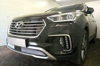 3 279 р.           Защита радиатора Hyundai Grand Santa Fe I 2015- (2 части) с датчиком ACC chrome  Hyundai Grand Santa Fe  1 DM (2016-2018) рестайлинг (хром)  с доставкой в г. Воронеж. Увеличить фотографию 1