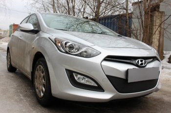 3 169 р.           Защита радиатора Hyundai i30 2013-2015 black  Hyundai I30  2 GD (2011-2015) дорестайлинг универсал, дорестайлинг, хэтчбэк 5 дв. (черная)  с доставкой в г. Воронеж. Увеличить фотографию 1