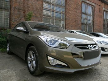 Защитная сетка радиатора в бампер (ячейка 4х10 мм) Стрелка11 Премиум Hyundai (Хюндаи) I40 (и40)  1 VF (2011-2015) 1 VF дорестайлинг седан, дорестайлинг универсал ()