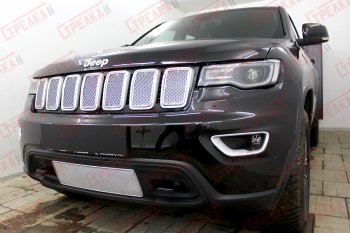           Защита радиатора Jeep Grand Cherokee (WK2) IV 2018- рестайлинг (Laredo, Limited, Trailhawk) chrome низ PREMIUM Jeep (Джип) Grand Cherokee (Гран)  WK2 (2017-2022) WK2 2-ой рестайлинг