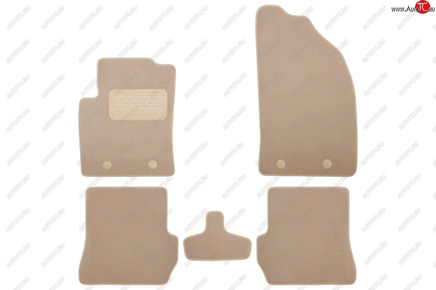 439 р. Коврики в салон Klever Premium FORD Fusion АКПП 2002-2005, 2005-2012, хб., 5 шт. (текстиль, бежевые) Klever klever04160622112kh  с доставкой в г. Воронеж