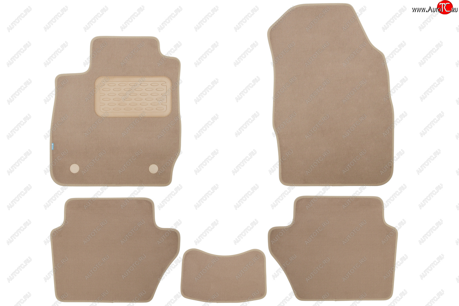 399 р. Коврики в салон Klever Premium FORD Fiesta 3D 2008-2013, 2012-2019, хб., 5 шт. (текстиль, бежевые)  Klever klever04162322112kh  с доставкой в г. Воронеж