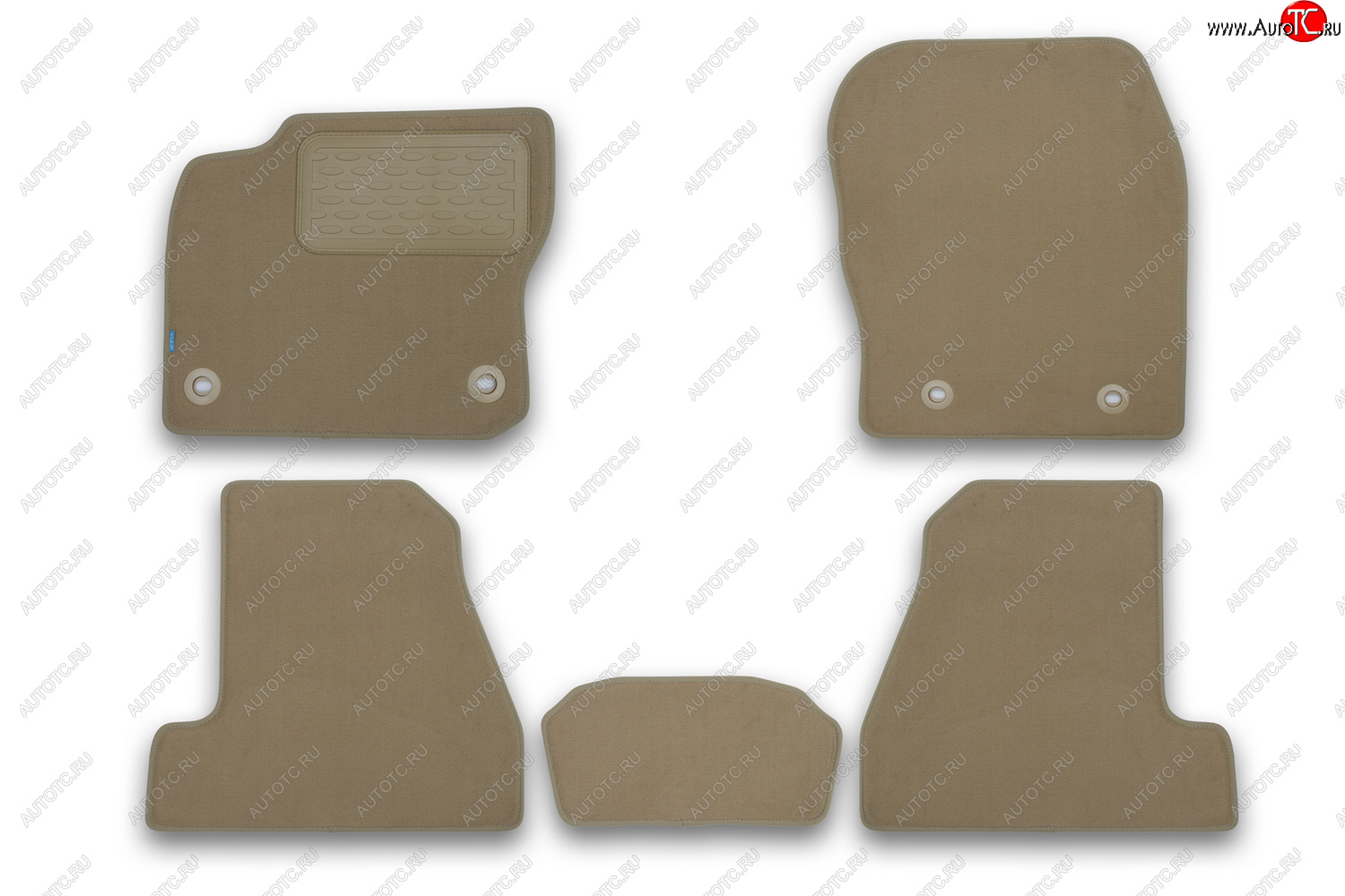419 р. Коврики в салон Klever Premium FORD Focus III 2011-2015, 2014-2019, сед., 5 шт. (текстиль, бежевые)  Klever klever04166822112kh  с доставкой в г. Воронеж