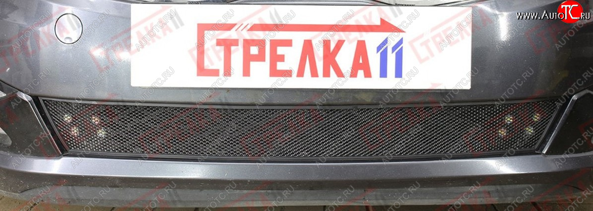 2 899 р. Защитная сетка радиатора в бампер (ячейка 3х7 мм) Стрелка11 Стандарт KIA Optima 3 TF дорестайлинг седан (2010-2013) (черная)  с доставкой в г. Воронеж