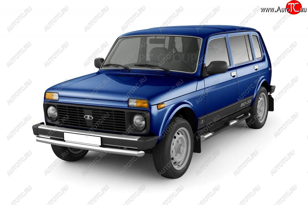 19 499 р. Защита порогов (с накладками, Ø76 мм) Petroil Tuning  Лада нива 4х4  2131 (1993-2019) 5 дв. дорестайлинг (полированная нержавейка)  с доставкой в г. Воронеж