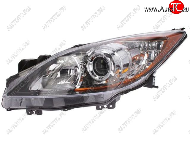 8 849 р. Левая фара передняя (чёрная, под корректор, линза) BodyParts Mazda 3/Axela BL дорестайлинг седан (2009-2011)  с доставкой в г. Воронеж