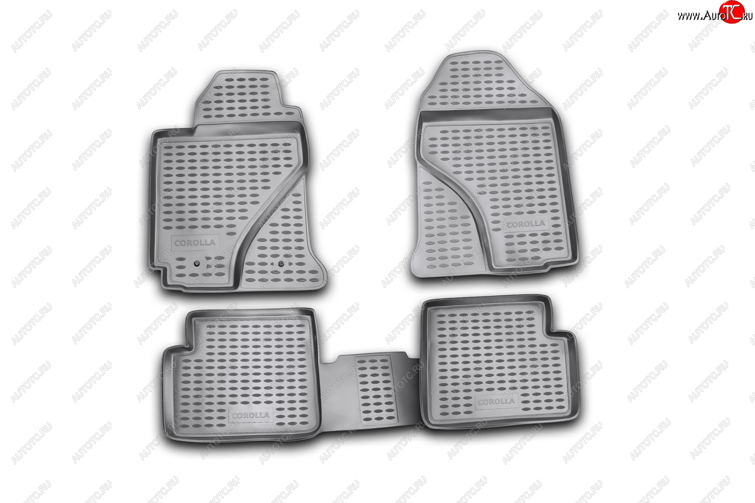 7 499 р. Коврики в салон TOYOTA Corolla 062002-2007, 4 шт. (полиуретан, серые)  Тойота Королла Element nlc.48.03.211k  с доставкой в г. Воронеж