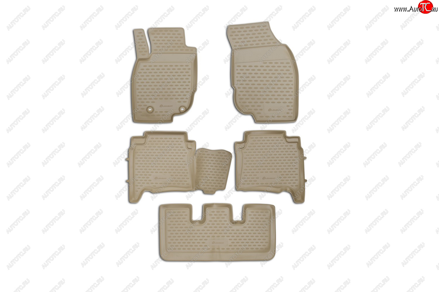 2 459 р. Коврики в салон TOYOTA Fortuner, 012013-2017, левый руль, 5 шт. (полиуретан, бежевый)  Тойота Фортунер Element nlc.48.110.212k  с доставкой в г. Воронеж