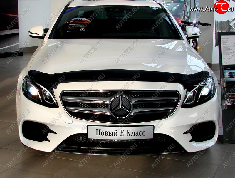 649 р. Дефлектор капота SIM  Mercedes-Benz E-Class  W213 (2016-2020) седан дорестайлинг  с доставкой в г. Воронеж