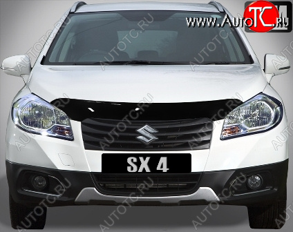 4 599 р. Дефлектор капота SIM Suzuki SX4 JYB, JYA хэтчбэк дорестайлинг (2013-2016)  с доставкой в г. Воронеж