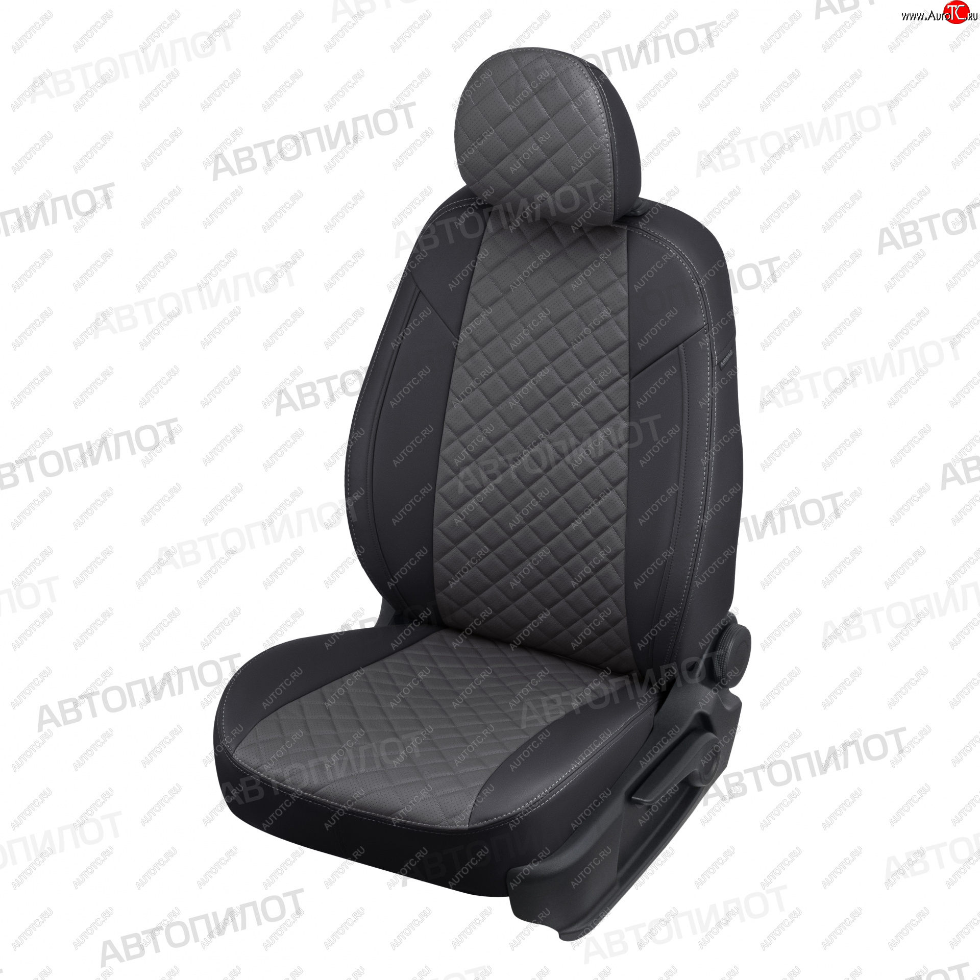 14 449 р. Чехлы на сиденья (экокожа, 5 мест ЗСиС 40/60) Автопилот Ромб CITROEN Berlingo M59 рестайлинг (2002-2012) (черный/темно-серый)  с доставкой в г. Воронеж