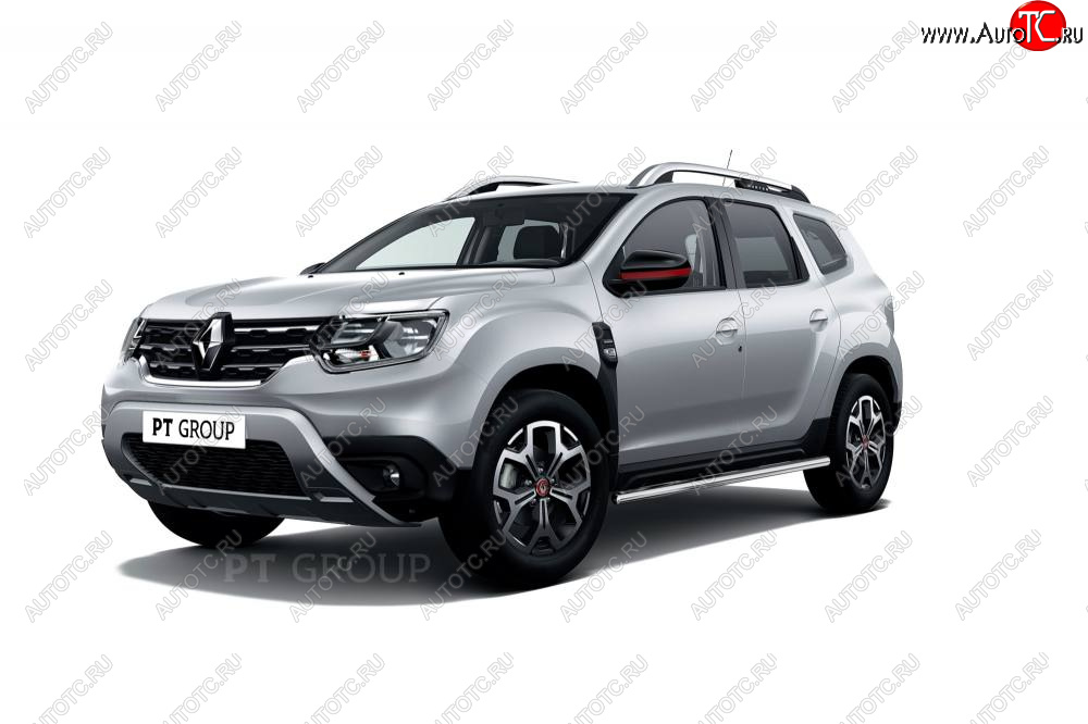 18 089 р. Защита порогов (прямая, Ø63 мм) Petroil Tuning  Renault Duster  HM (2021-2024) рестайлинг (полированная нержавейка)  с доставкой в г. Воронеж