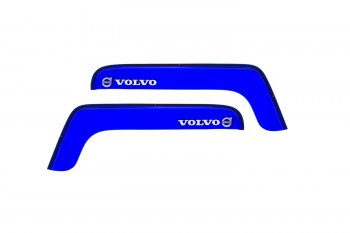 Дефлекторы окон (с логотипом VOLVO, накладные, синие) REIN Volvo FH  12 (2002-2012) 2-ое поколение