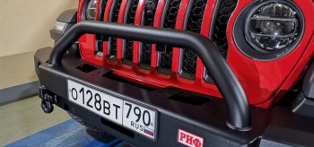 77 999 р. Бампер силовой передний РИФ  Jeep Wrangler  JL (2018-2024) 3 дв. дорестайлинг (под доп. фары, с центральной защитной дугой)  с доставкой в г. Воронеж. Увеличить фотографию 3