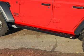 72 999 р. Защита порогов с подножкой РИФ  Jeep Wrangler  JL (2018-2024) 3 дв. дорестайлинг  с доставкой в г. Воронеж. Увеличить фотографию 3
