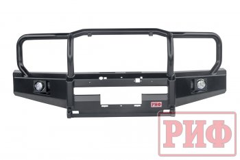 66 999 р. Бампер передний силовой РИФ  Toyota Land Cruiser  J70 (2014-2015) 5 дв. 3-ий рестайлинг (С дополнительными фарами и защитной дугой, под штатную лебедку и расширители арок)  с доставкой в г. Воронеж. Увеличить фотографию 2