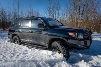 73 999 р. Бампер передний силовой РИФ  Toyota Land Cruiser  200 (2007-2015) дорестайлинг, 1-ый рестайлинг (С дополнительными фарами, защитной дугой и защитой бачка омывателя)  с доставкой в г. Воронеж. Увеличить фотографию 4