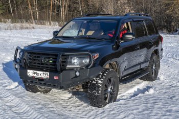 73 999 р. Бампер передний силовой РИФ  Toyota Land Cruiser  200 (2007-2015) дорестайлинг, 1-ый рестайлинг (С дополнительными фарами, защитной дугой и защитой бачка омывателя)  с доставкой в г. Воронеж. Увеличить фотографию 2