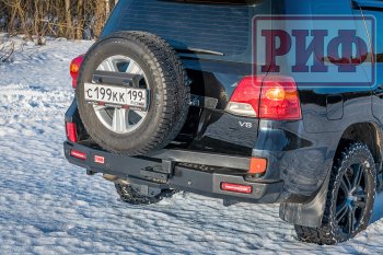 122 999 р. Бампер силовой задний РИФ  Toyota Land Cruiser  200 (2007-2012) дорестайлинг (с квадратом под фаркоп, калиткой, фонарями, подсветкой номера)  с доставкой в г. Воронеж. Увеличить фотографию 2