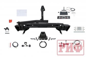 122 999 р. Бампер силовой задний РИФ  Toyota Land Cruiser  200 (2007-2012) дорестайлинг (с квадратом под фаркоп, калиткой, фонарями, подсветкой номера)  с доставкой в г. Воронеж. Увеличить фотографию 5