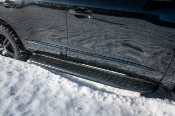 62 039 р. Защита порогов с подножкой (на а/м без гидроподвески) РИФ Toyota Land Cruiser 200 дорестайлинг (2007-2012)  с доставкой в г. Воронеж. Увеличить фотографию 2
