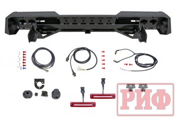 55 269 р. Бампер задний силовой РИФ Isuzu D-Max RT85 SingleCab дорестайлинг (2011-2017) (С квадратом под фаркоп и фонарями, стандарт)  с доставкой в г. Воронеж. Увеличить фотографию 4
