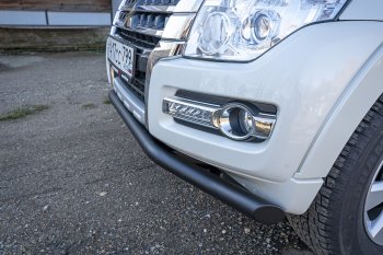 44 249 р. Бампер передний силовой РИФ Mitsubishi Pajero 4 V80 дорестайлинг (2006-2011) (Под площадку для лебёдки RIFPJR-30000 с защитой радиатора)  с доставкой в г. Воронеж. Увеличить фотографию 2