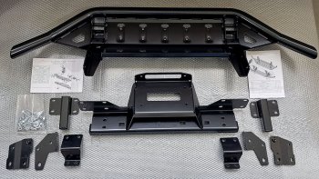 46 999 р. Бампер силовой передний (только под площадку RIFREV-30000) РИФ  Toyota Hilux  AN120 (2020-2025) 2-ой рестайлинг (без доп. оборудования)  с доставкой в г. Воронеж. Увеличить фотографию 2