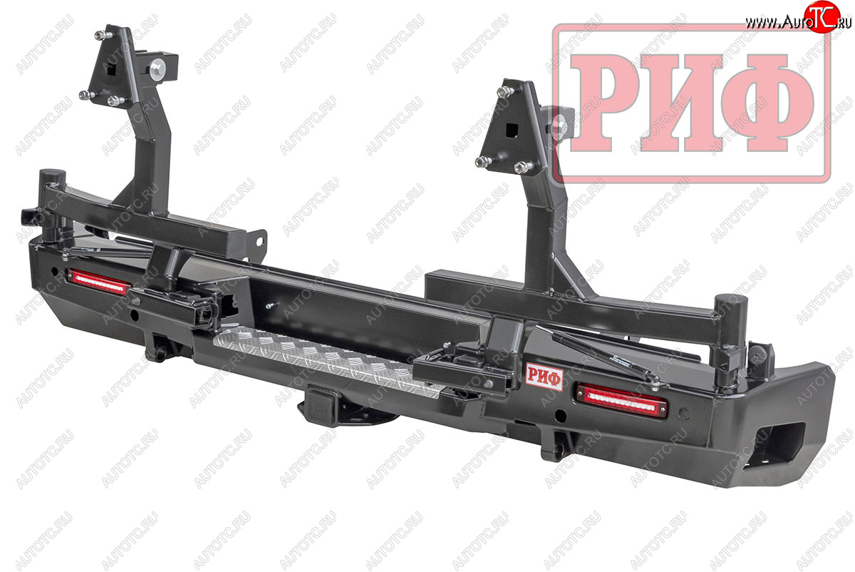 114 999 р. Бампер силовой задний РИФ  Toyota Tundra  XK50 (2007-2013) дорестайлинг, 1-ый рестайлинг (с квадратом под фаркоп, 2-мя калитками, фонарями, подсветкой номера)  с доставкой в г. Воронеж