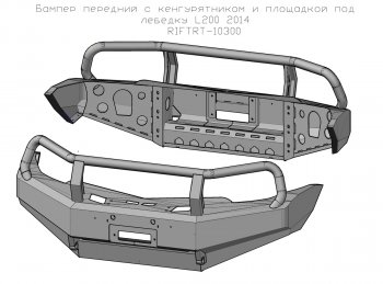 61 999 р. Бампер передний силовой РИФ  Mitsubishi L200  4 - Pajero Sport  PB (С защитной дугой и защитой бачка омывателя)  с доставкой в г. Воронеж. Увеличить фотографию 4