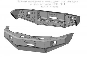 57 999 р. Бампер передний силовой РИФ Mitsubishi Pajero Sport PB дорестайлинг (2008-2013) (С дополнительными фарами и защитой бачка омывателя)  с доставкой в г. Воронеж. Увеличить фотографию 4