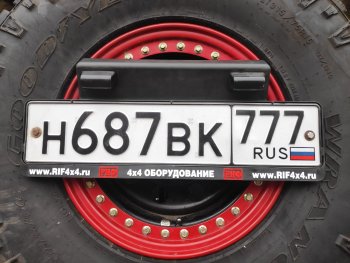 118 699 р. Бампер задний силовой РИФ Nissan Patrol 5 Y61 2-ой рестайлинг (2004-2010) (С квадратом под фаркоп, 2-мя калитками, фонарями и подсветкой номера)  с доставкой в г. Воронеж. Увеличить фотографию 4