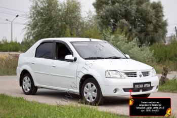 1 859 р. Защитная сетка решетки переднего бампера Русская Артель Renault Logan 1 дорестайлинг (2004-2010) (Поверхность текстурная)  с доставкой в г. Воронеж. Увеличить фотографию 2