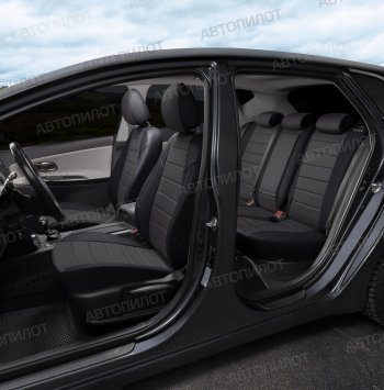 8 249 р. Чехлы на сиденья (экокожа/алькантара, ЗСиС 40/60, до 2013 г.в.) Автопилот Chevrolet Niva 2123 рестайлинг (2009-2020) (черный/темно-серый)  с доставкой в г. Воронеж. Увеличить фотографию 7