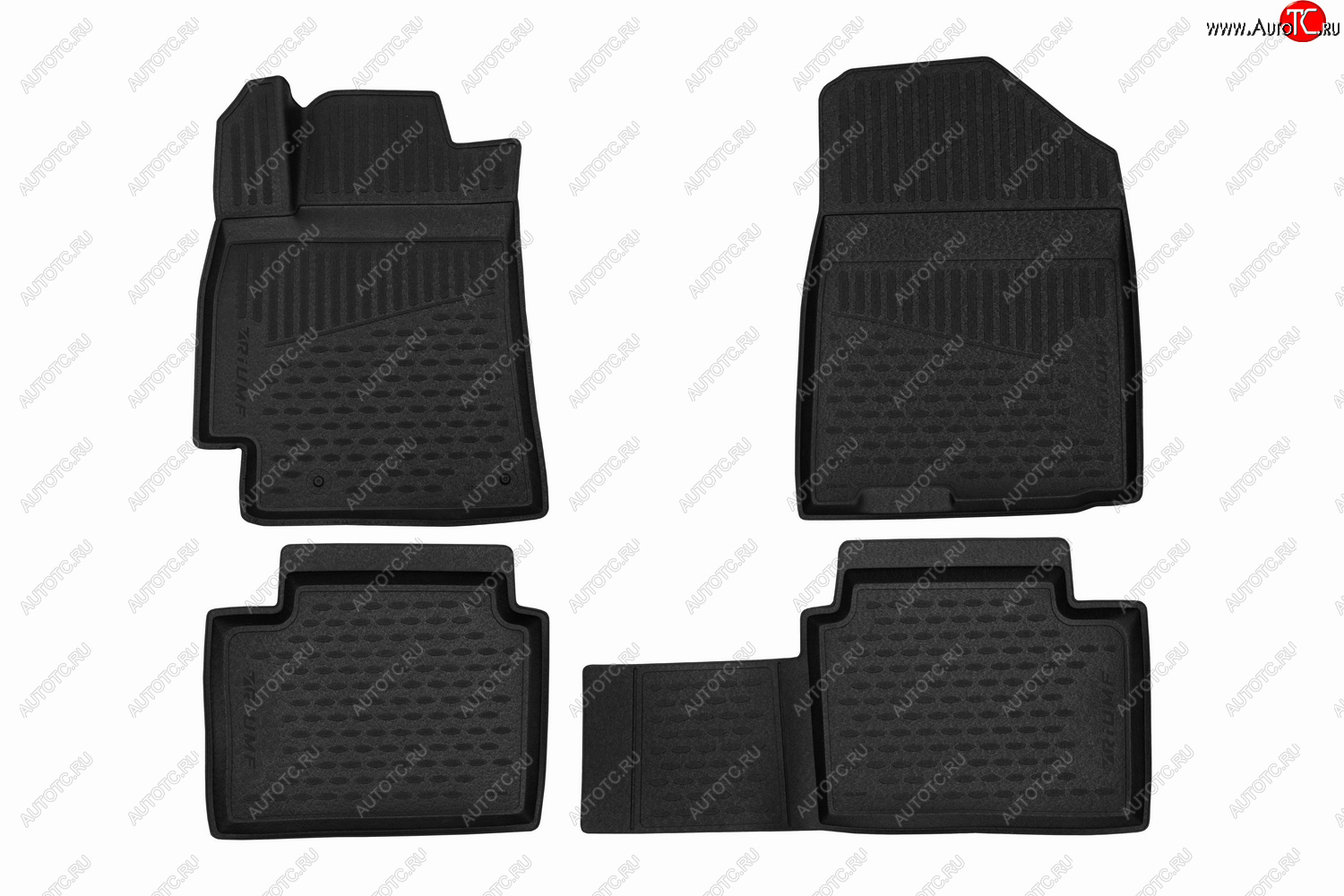 1 199 р. Коврики салона (полиуретан) TRIUMF 3D Toyota Highlander XU50 дорестайлинг (2013-2017) (Чёрные)  с доставкой в г. Воронеж