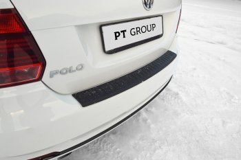 1 039 р. Накладка на задний бампер Petroil Tuning Volkswagen Polo 5 седан рестайлинг (2015-2020) (Текстурная поврехность)  с доставкой в г. Воронеж. Увеличить фотографию 2