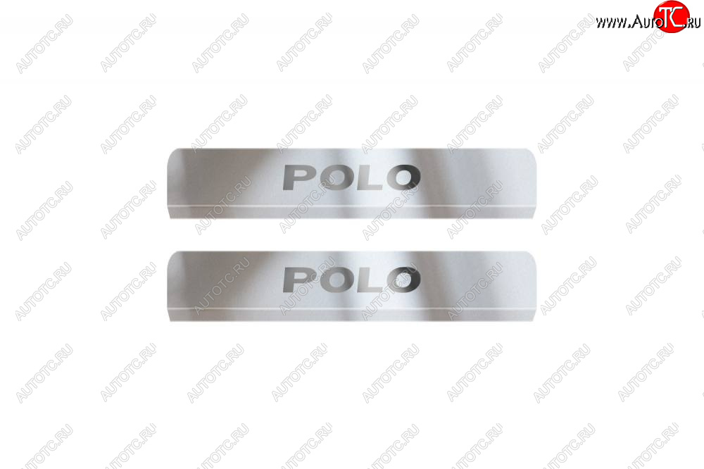 2 499 р. Пороги накладки Petroil Tuning  Volkswagen Polo  Mk6 (2020-2022) лифтбек (полированная нержавейка)  с доставкой в г. Воронеж