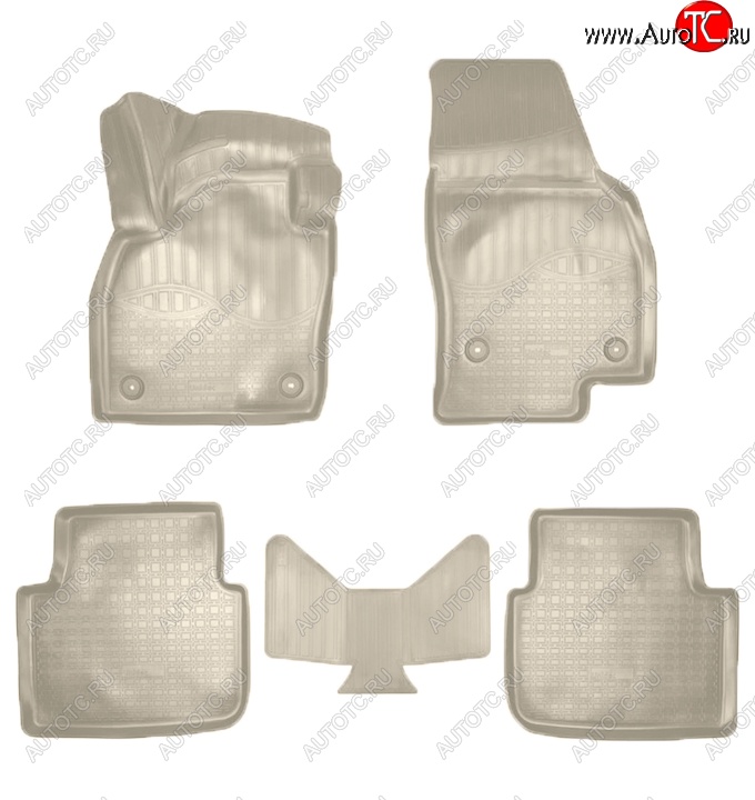 3 099 р. Коврики салонные Noplast (3D)  Skoda Kamiq (2019-2025) (Бежевые)  с доставкой в г. Воронеж